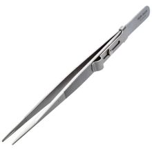 Pinça Grobet de Aço Inox  com Trava Para Pedra