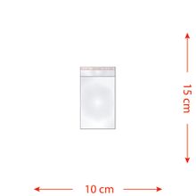 100 Saquinhos 10 x 15 cm Autocolante Transparente