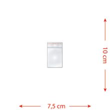 100 Saquinhos 7,5 x 10 cm Autocolante Transparente