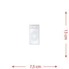 100 Saquinhos 7,5 x 13 cm Autocolante Transparente