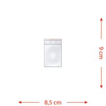 100 Saquinhos 8,5 x 9 cm Autocolante Transparente