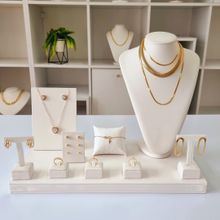 Kit Expositor para Joias em Corino Branco (10 Peças)