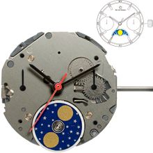 Máquina Para Relógio de Pulso 6p20 com Acumuladores e Mostrador Sol e Lua