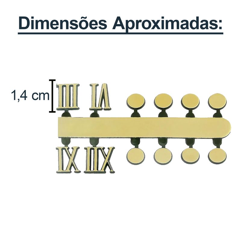 Conjunto de Algarismos Romanos e Pontos para Relogios